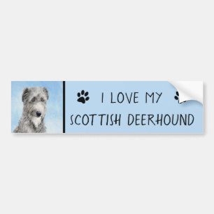 Scottish Deerhound Painting - Cute Original Hund A Bildekal
