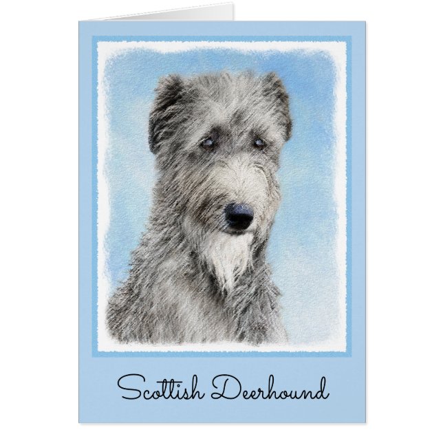 Scottish Deerhound Painting - Cute Original Hund A Hälsningskort (Framsidan)