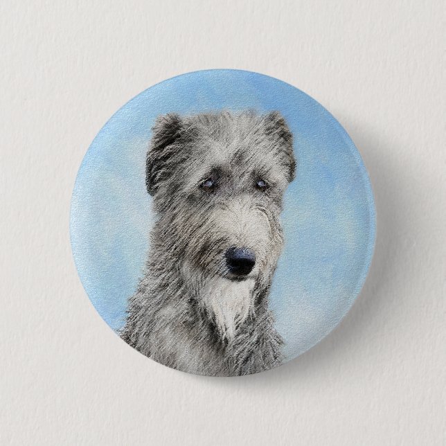 Scottish Deerhound Painting - Cute Original Hund A Knapp (Framsida)