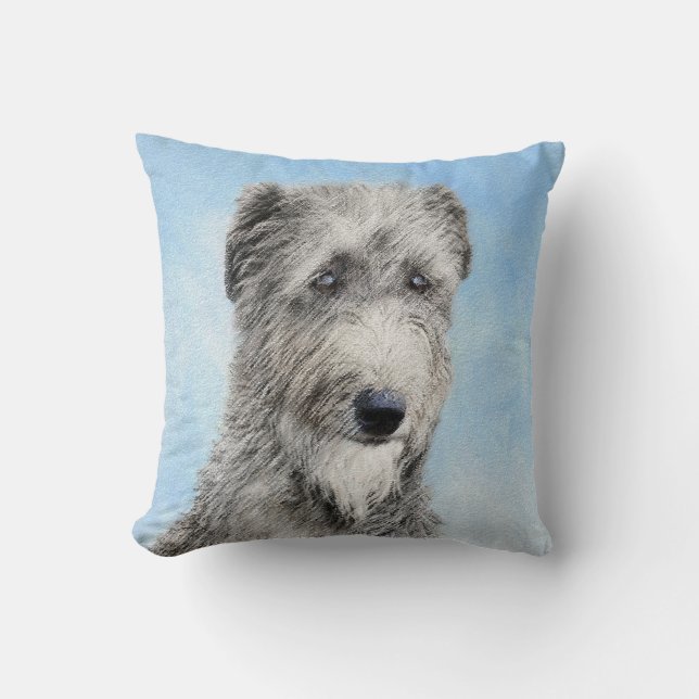 Scottish Deerhound Painting - Cute Original Hund A Kudde (Framsida)