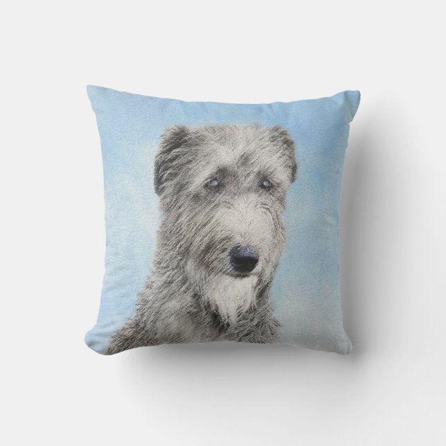 Scottish Deerhound Painting - Cute Original Hund A Kudde (Framsida)