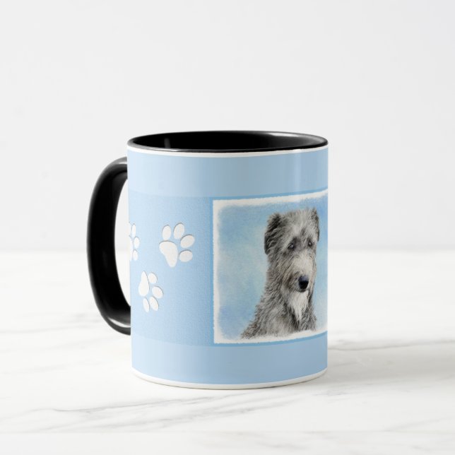 Scottish Deerhound Painting - Cute Original Hund A Mugg (Framsida vänster)