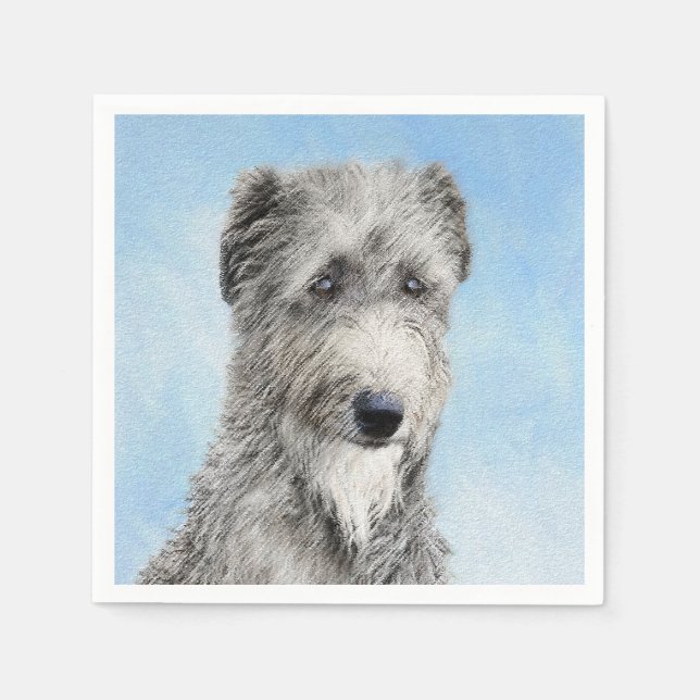 Scottish Deerhound Painting - Cute Original Hund A Pappersservett (Framsidan)