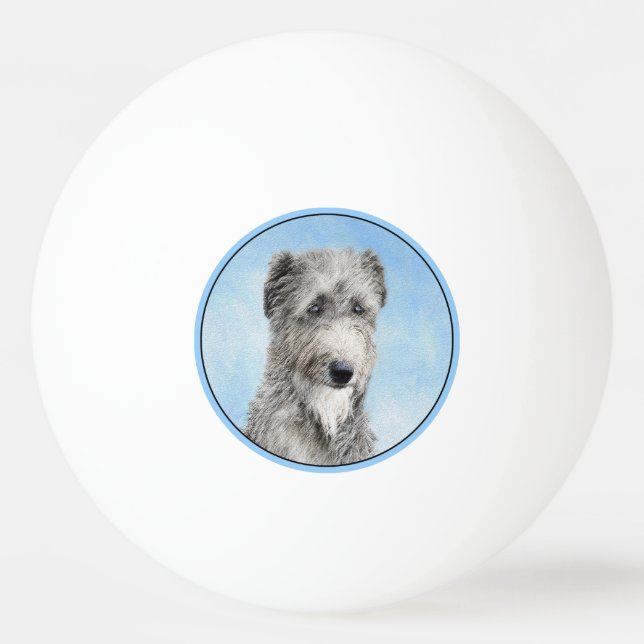 Scottish Deerhound Painting - Cute Original Hund A Pingisboll (Framsidan)