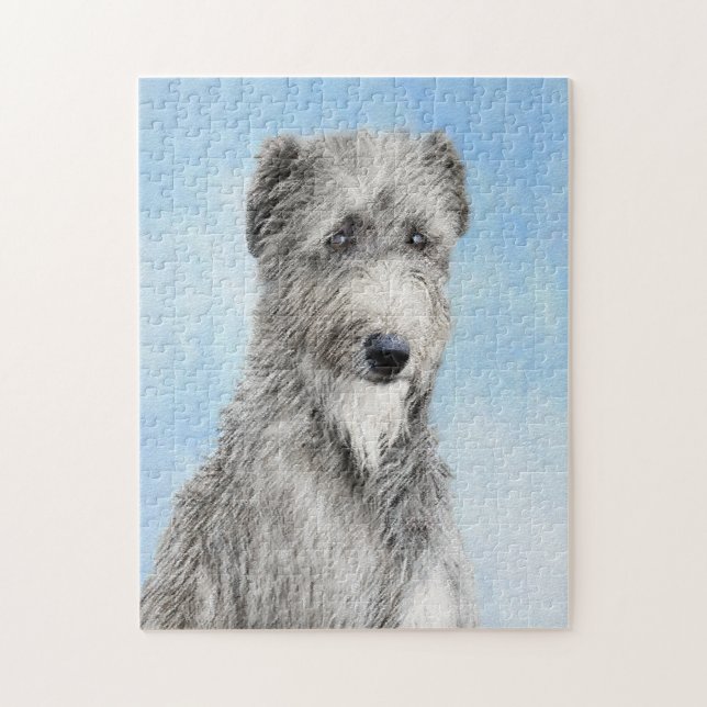 Scottish Deerhound Painting - Cute Original Hund A Pussel (Vertikal)