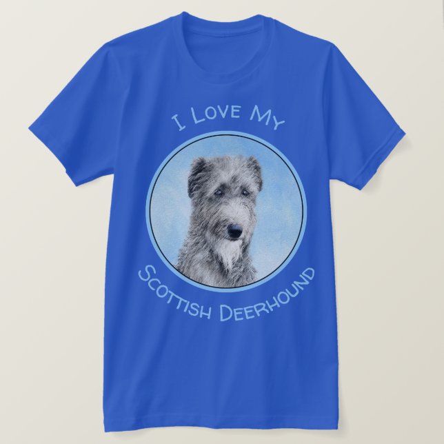 Scottish Deerhound Painting - Cute Original Hund A T Shirt (Design framsida)