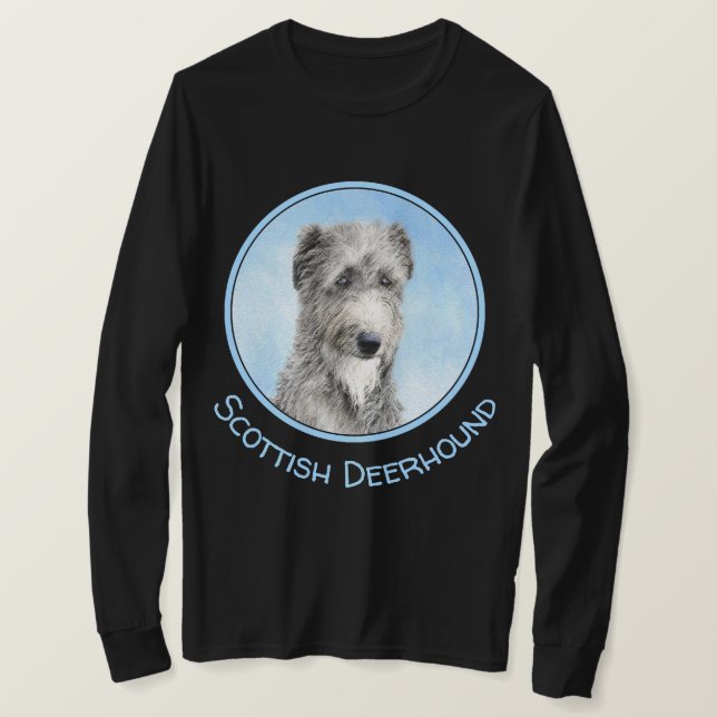 Scottish Deerhound Painting - Cute Original Hund A T Shirt (Design framsida)