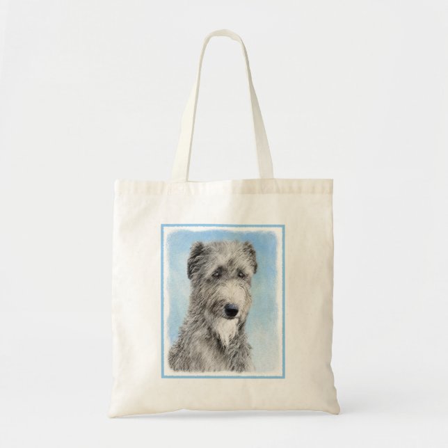 Scottish Deerhound Painting - Cute Original Hund A Tygkasse (Framsidan)