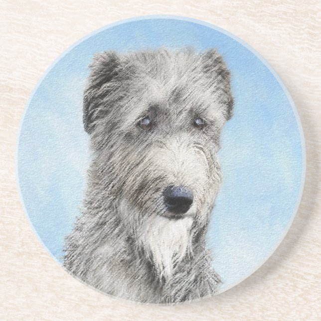 Scottish Deerhound Painting - Cute Original Hund A Underlägg (Framsidan)