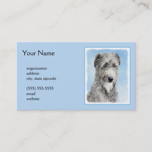 Scottish Deerhound Painting - Cute Original Hund A Visitkort (Framsida)