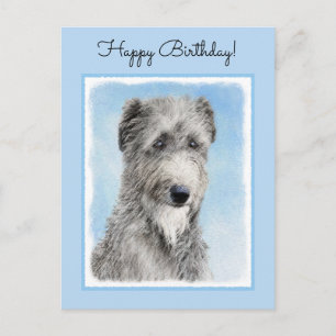 Scottish Deerhound Painting - Cute Original Hund A Vykort