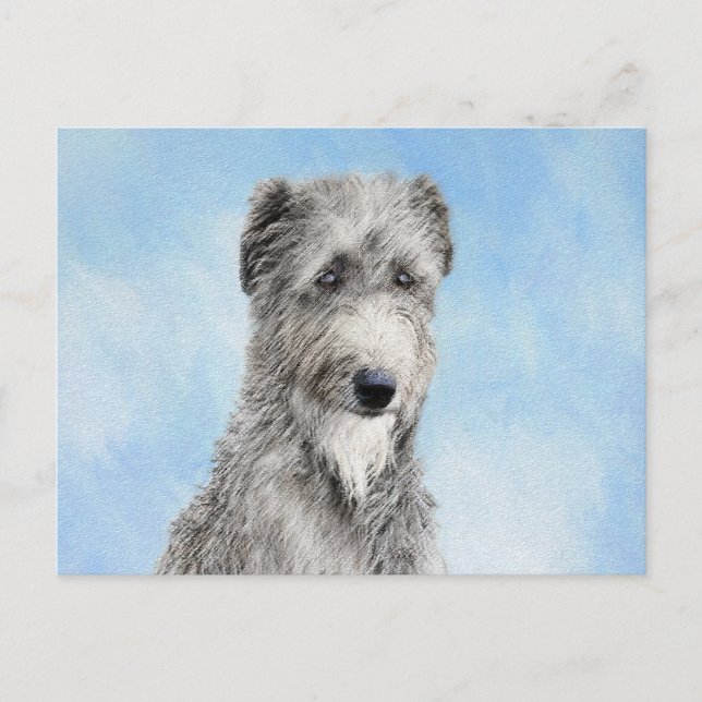 Scottish Deerhound Painting - Cute Original Hund A Vykort (Framsida)