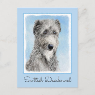 Scottish Deerhound Painting - Cute Original Hund A Vykort