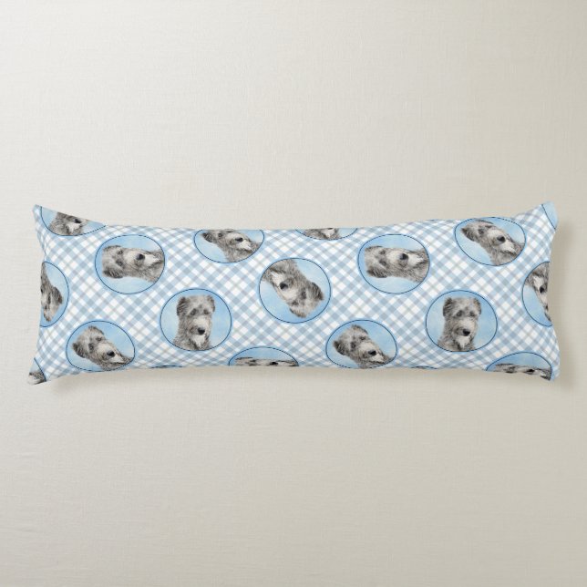 Scottish Deerhound Painting Grått Original Hund Ar Kroppskudde (Framsidan)