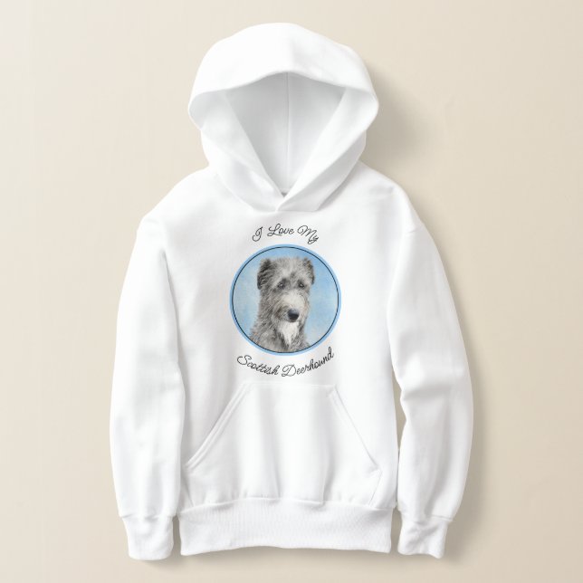Scottish Deerhound Painting - Original Hund Art T Shirt (Laydown)