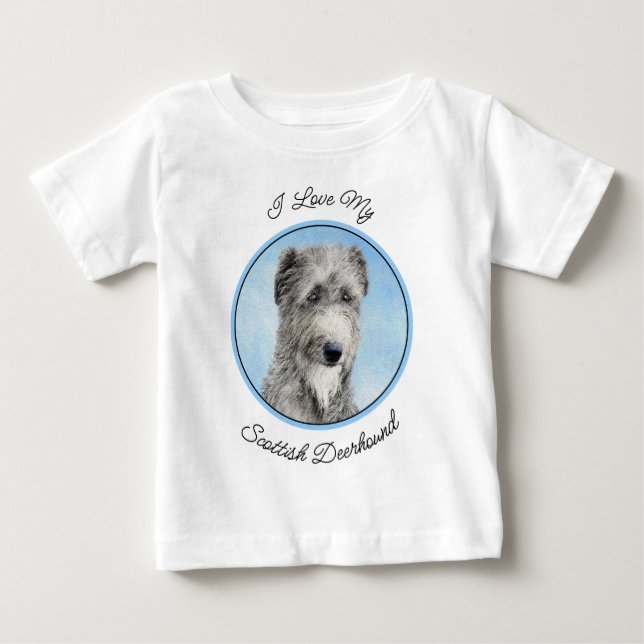 Scottish Deerhound Painting - Original Hund Art T Shirt (Framsida)