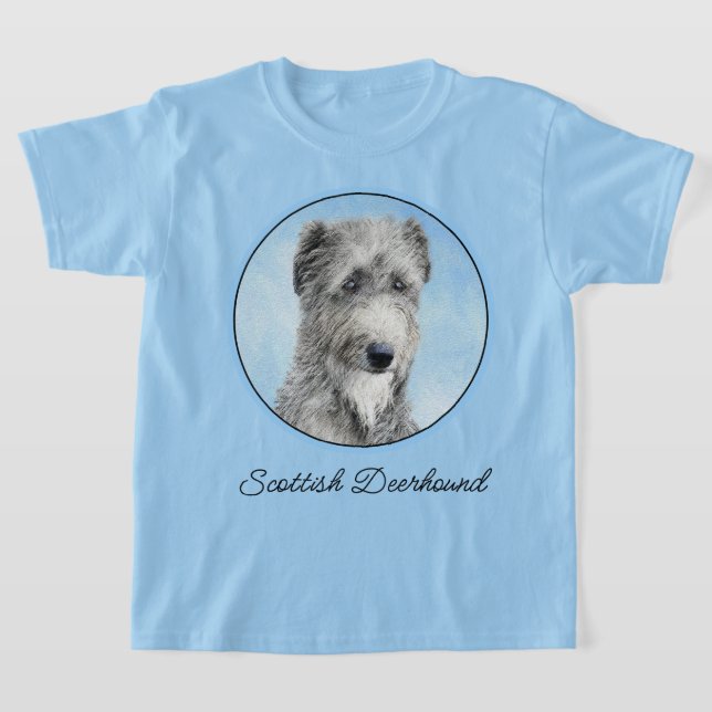 Scottish Deerhound Painting - Original Hund Art T Shirt (Laydown)