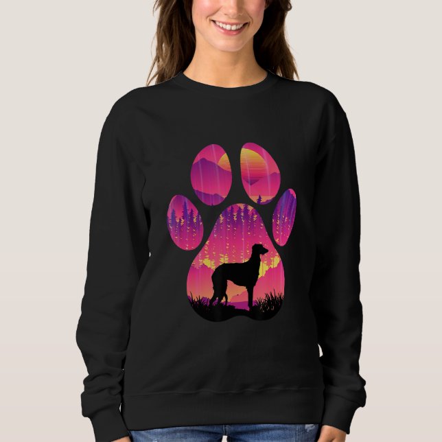 Scottish Deerhound Paw Mom Dad Dog  Women Men T Shirt (Framsida)
