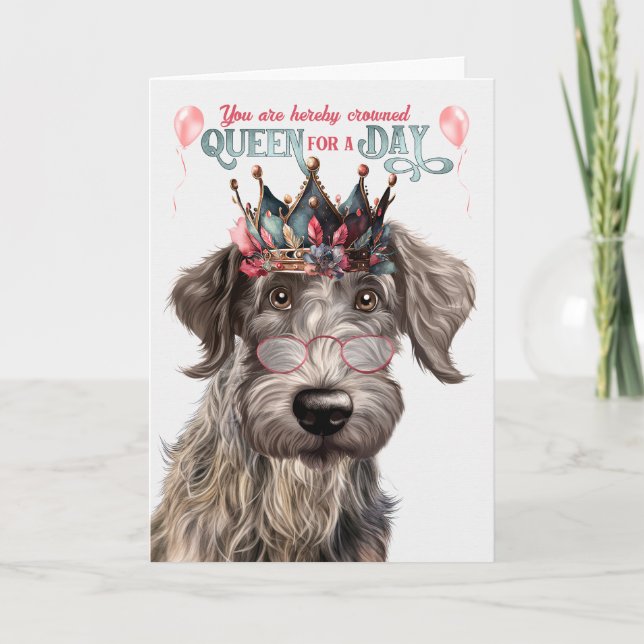 Scottish Deerhound Queen for Day Funny Birthday Kort (Framsida)