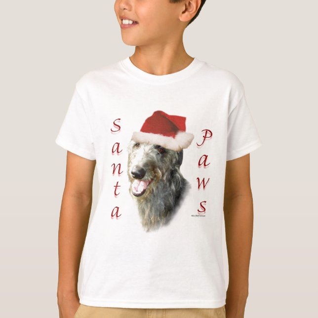 Scottish Deerhound Santa Tassar Tee Shirt (Framsida)