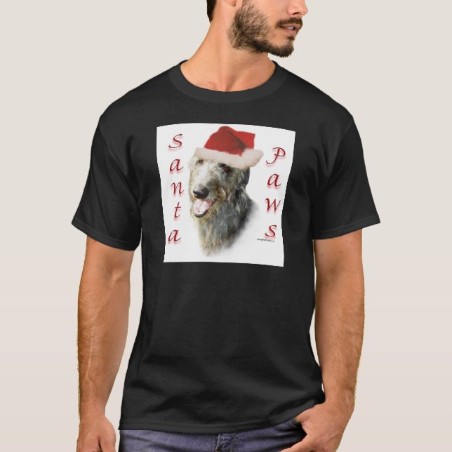 Scottish Deerhound Santa Tassar Tee Shirt (Framsida)