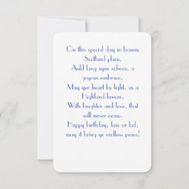 Scottish Dikt Birthday Card