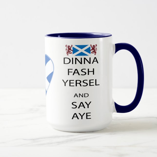 Scottish Dinna Fash Yersel säger ja Mugg (Höger)