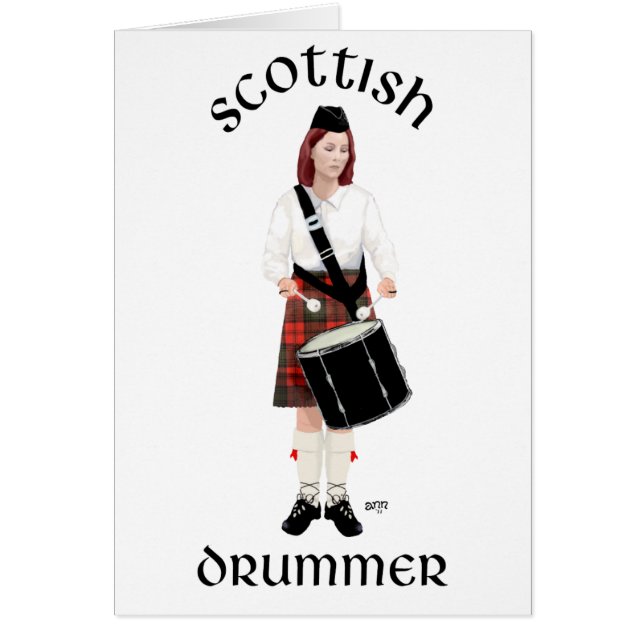 Scottish Drummer - Female Hälsningskort (Framsidan)