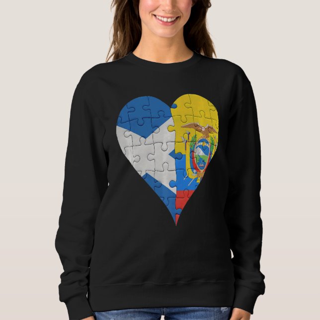 Scottish Ecuadorian Flagga Heart T Shirt (Framsida)