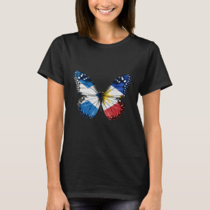 Scottish Filipino Flagga Butterfly T Shirt
