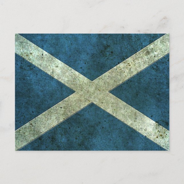 Scottish Flagga Åldras Steel Effect Vykort (Framsida)