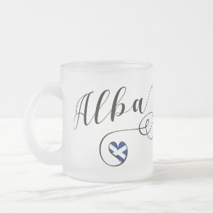 Scottish Flagga in Heart, Alba, Scots Gaelic Frostad Glasmugg