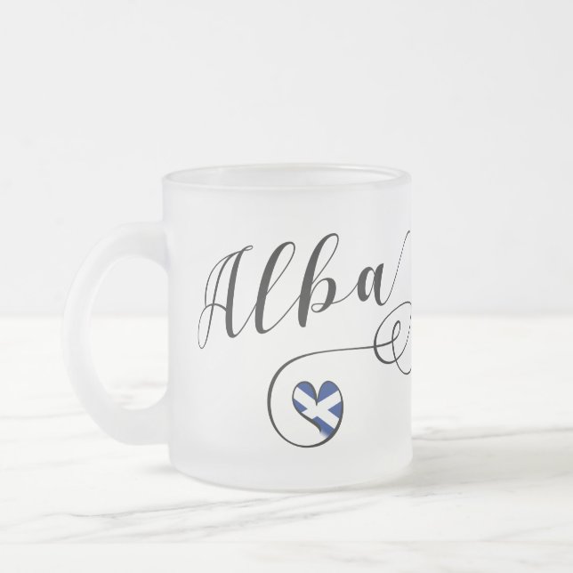 Scottish Flagga in Heart, Alba, Scots Gaelic Frostad Glasmugg (Vänster)