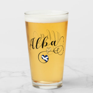 Scottish Flagga in Heart, Alba, Scots Gaelic Glaskopp