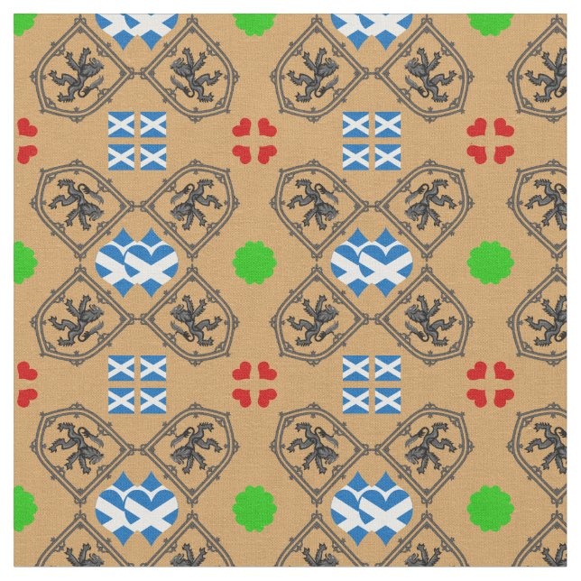 Scottish Flagga & Lejonare Hearts, Scotland mode G Tyg (Närbild)