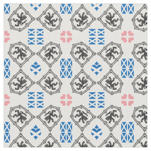 Scottish Flagga & Lejonare Hearts, Scotland mode I Tyg (Närbild)