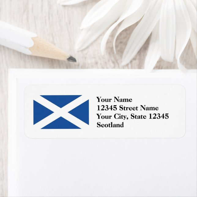 Scottish flagga of Scotland returetiketters Returadress Etikett (Insitu)
