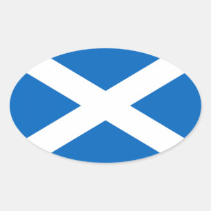 Scottish Flagga Ovalt Klistermärke