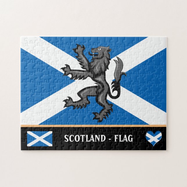 Scottish Flagga Puzzle & Rampant / Skottland Pussel (Horisontell)