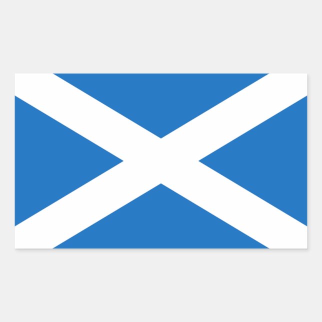 Scottish Flagga Rektangulärt Klistermärke (Framsida)