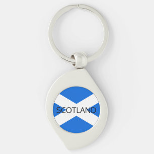 Scottish Flagga Scotland Kccnt Swirl Silverfärgad Nyckelring