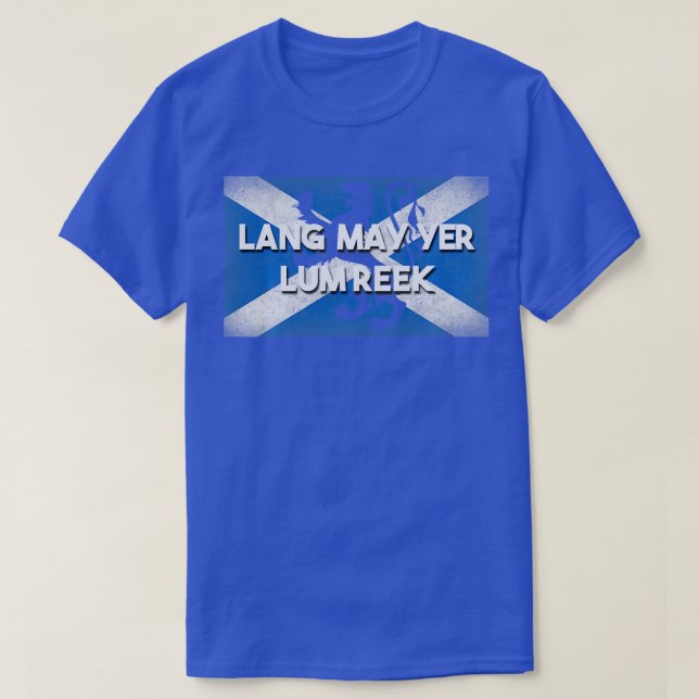 Scottish Flagga Scotland Lang May Yer Lum Reek Phr T Shirt (Design framsida)