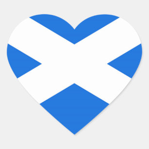 Scottish Flagga stkcnt Hjärtformat Klistermärke