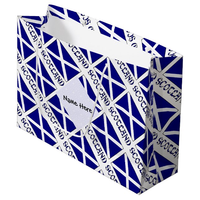 Scottish Flagga Tiled Black Personalization (Framsidan Vinklad)