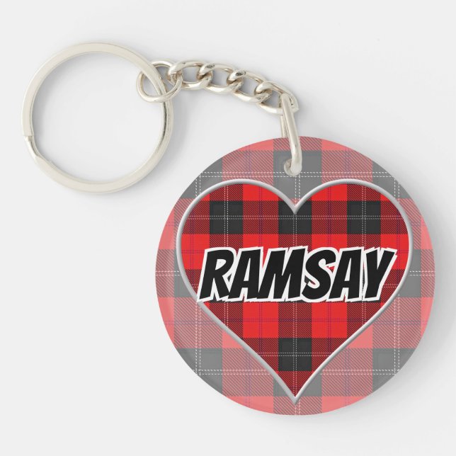 Scottish Flash Klan Ramsay Red Tartan Heart (Framsidan)