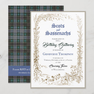 Scottish Flora Sassenach Blue Birthday-inbjudan Inbjudningar