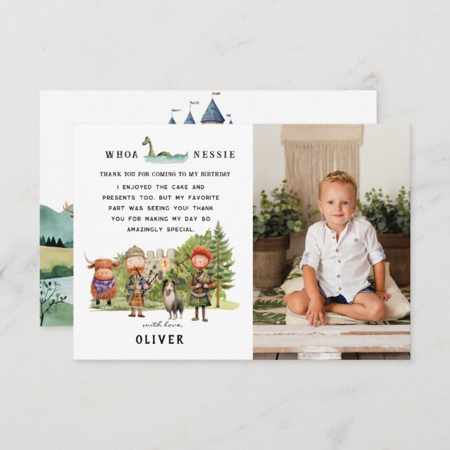 Scottish Födelsedagsfest | Foto-Tack Tack Kort (Fram/baksida)