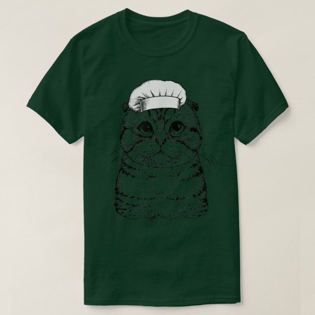Scottish Fold Cat Cook Chef Funny Cooking T Shirt (Design framsida)