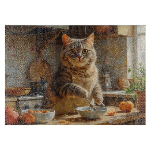 Scottish Fold Cat Cooking in Kitchen (Framsidan)