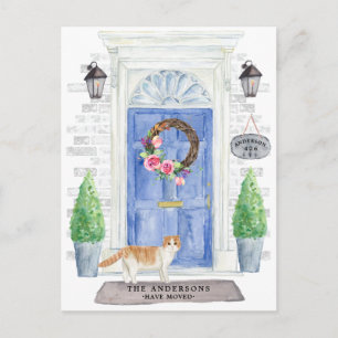 Scottish Fold Cat Flytta Announcement Postcard Vykort